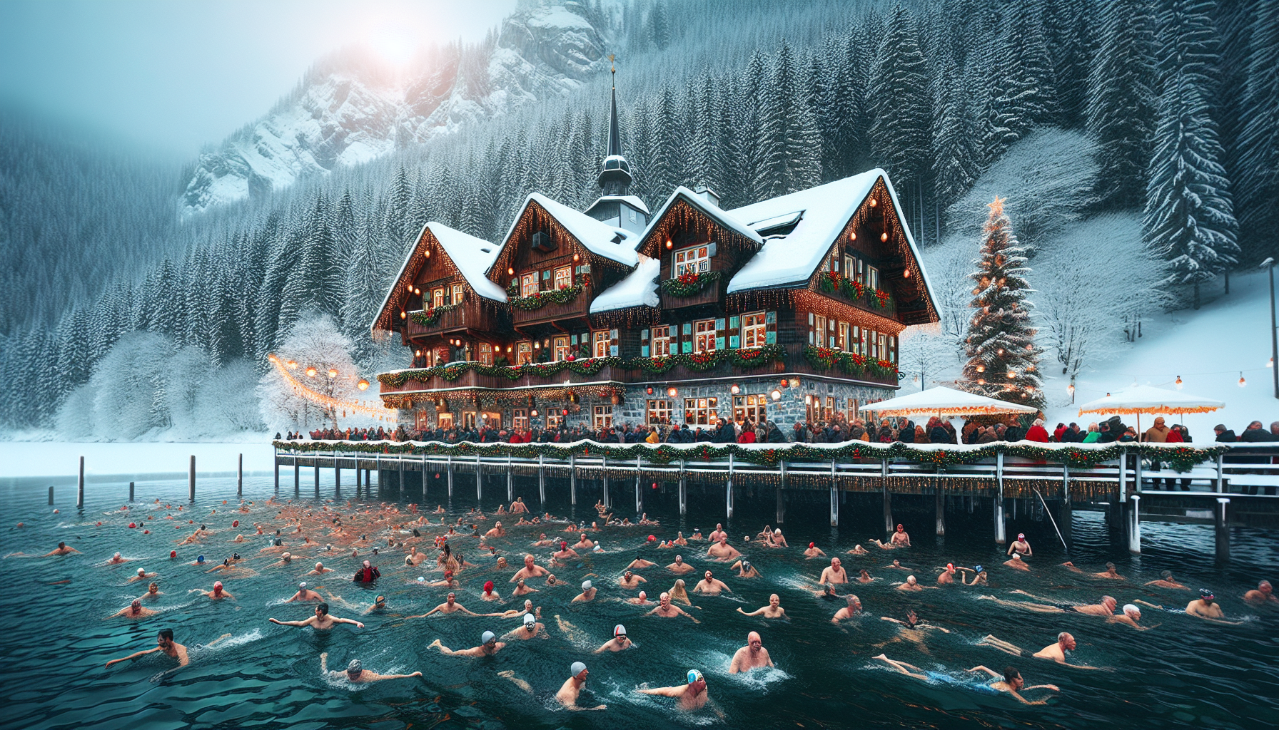 Old Smugglers Inn Christmas Day Swim! 