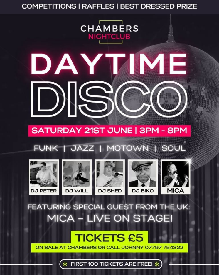 Chambers Daytime Disco - Featuring MICA live on stage