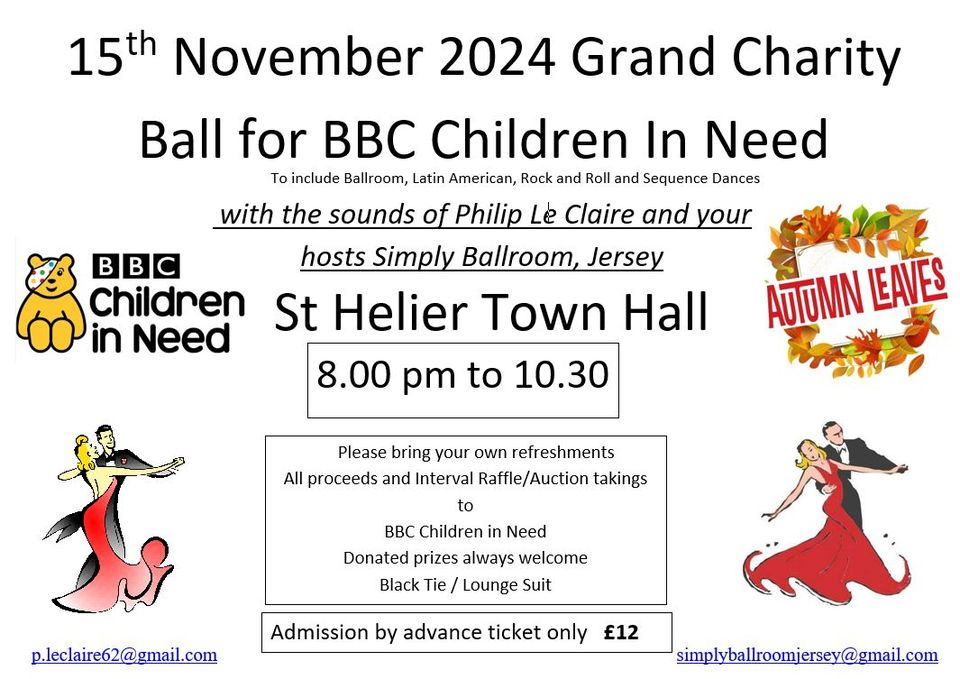 Gala Ball for the BBC Children in Need Appeal, by Simply Ballroom, Jersey