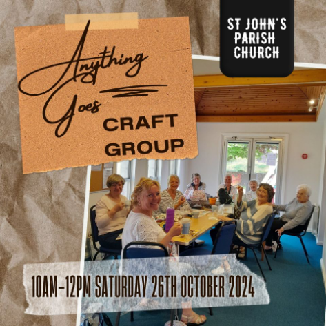 Anything Goes Craft Group 10.00am-12.00pm Saturday 26th October 2024