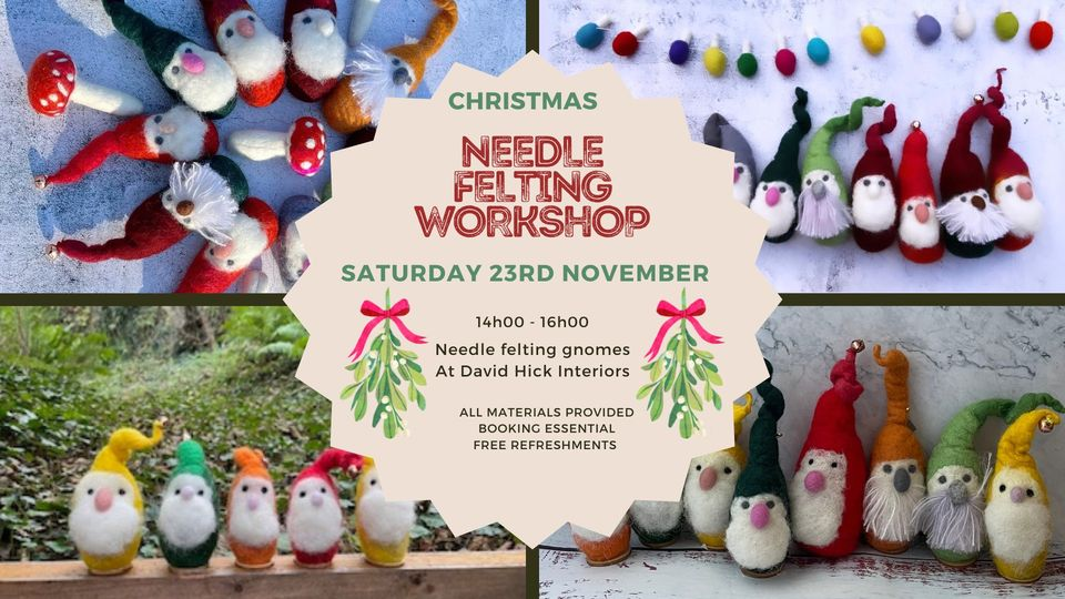 Needle felting gnomes workshop