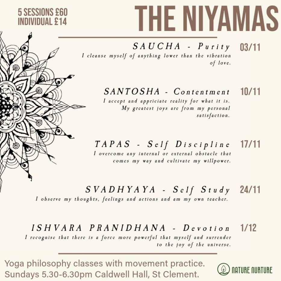 Niyama Yoga Philosophy Classes