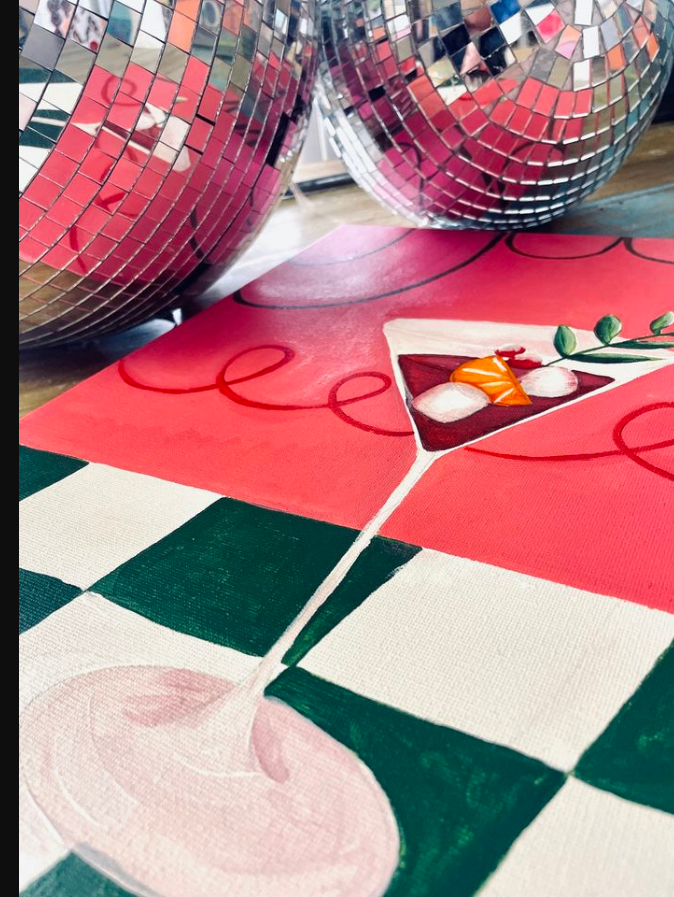 Bright and Bubbly Sip and Paint Christmas Evening