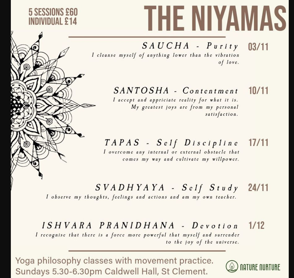 Niyama Yoga Philosophy Classes