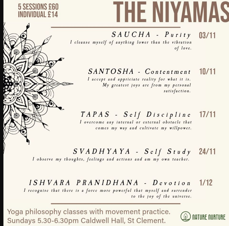 Niyama Yoga Philosophy Classes