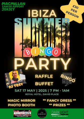 Ibiza Summer Bingo Party! Raising Funds for Macmillan Cancer Support Jersey