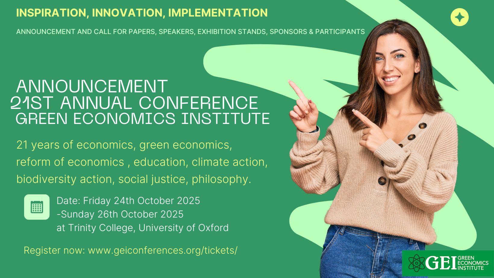 21st Annual Green Economics  Institute  Annual Conference 2025