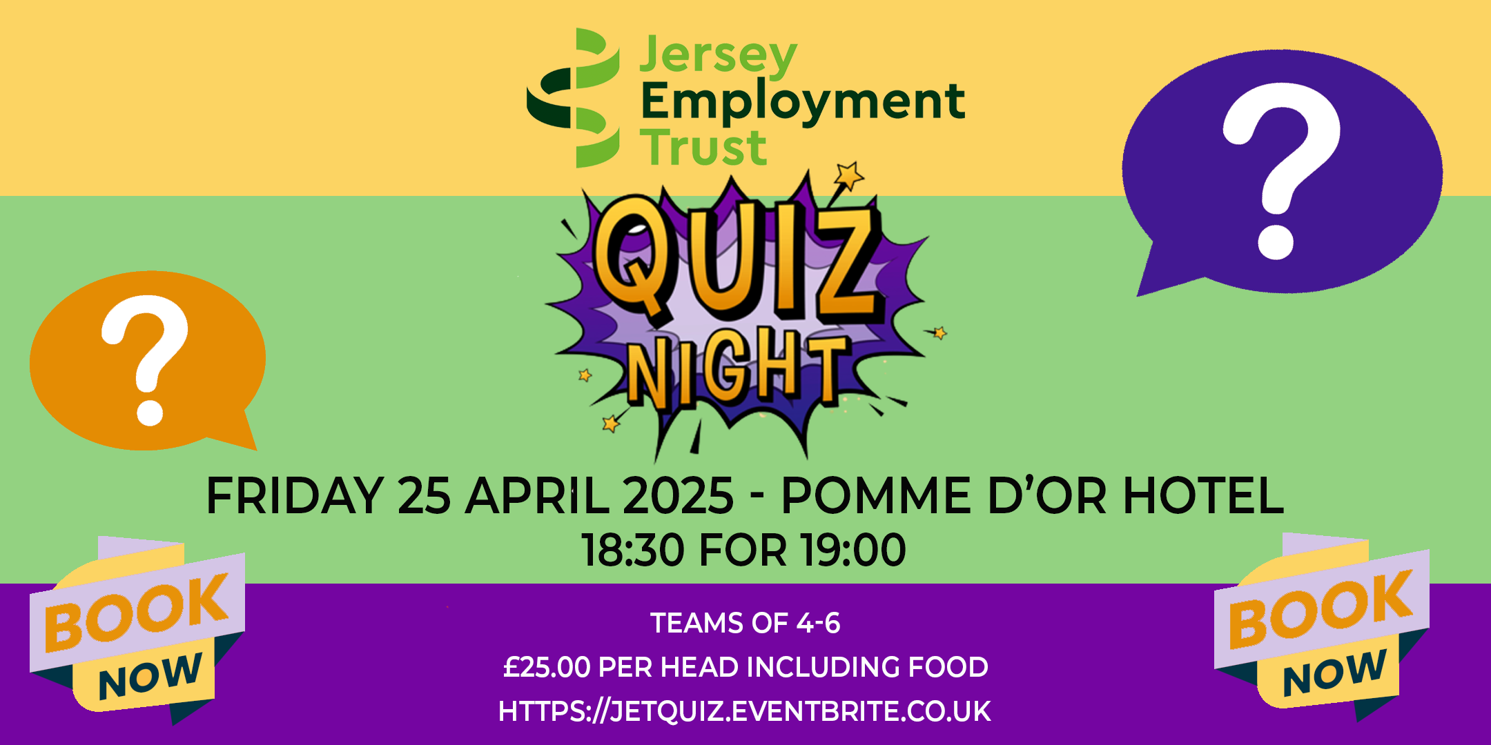 JET Quiz Night £25 per person booked in teams of 4, 5 or 6