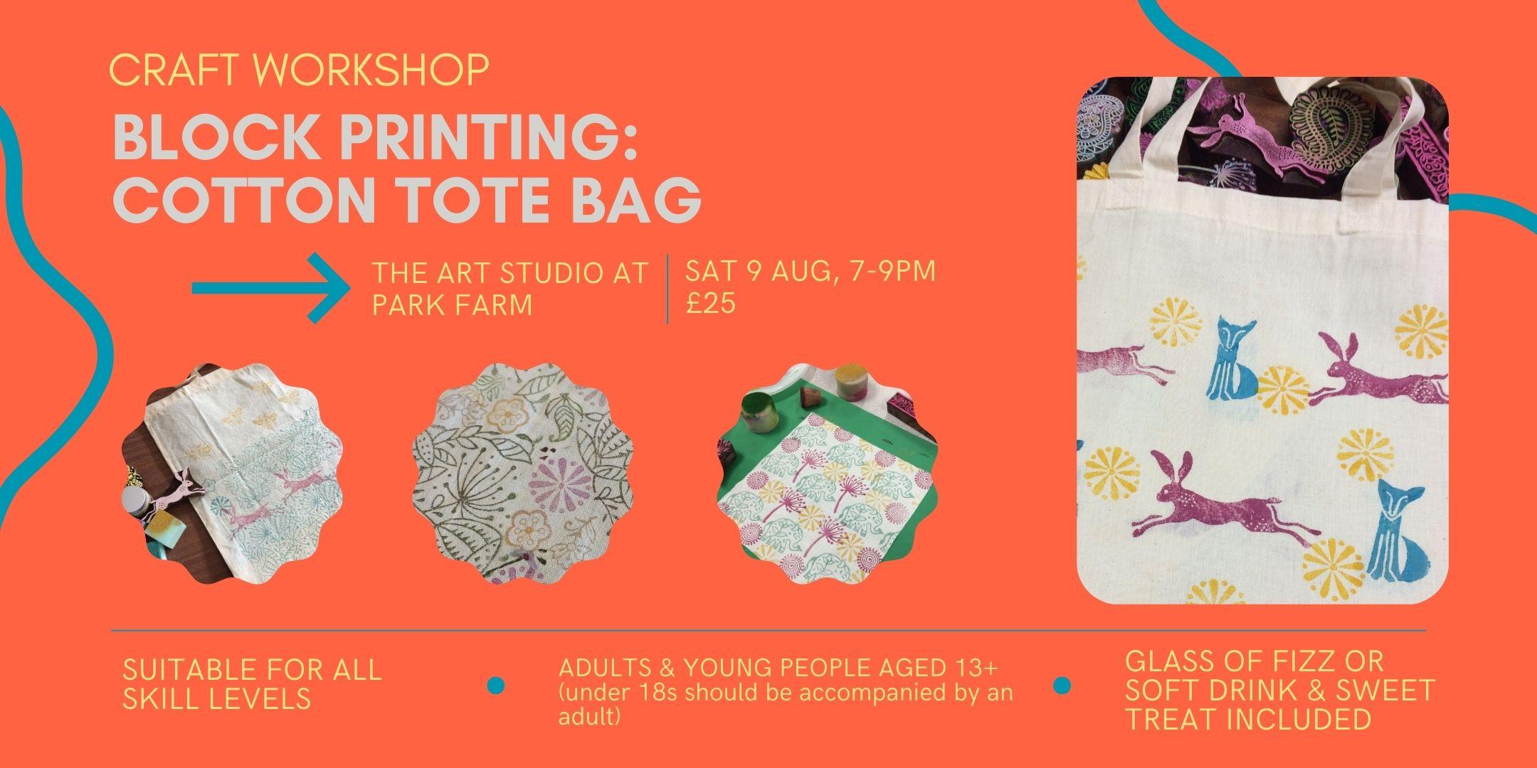 Block Printing: Cotton Tote Bag