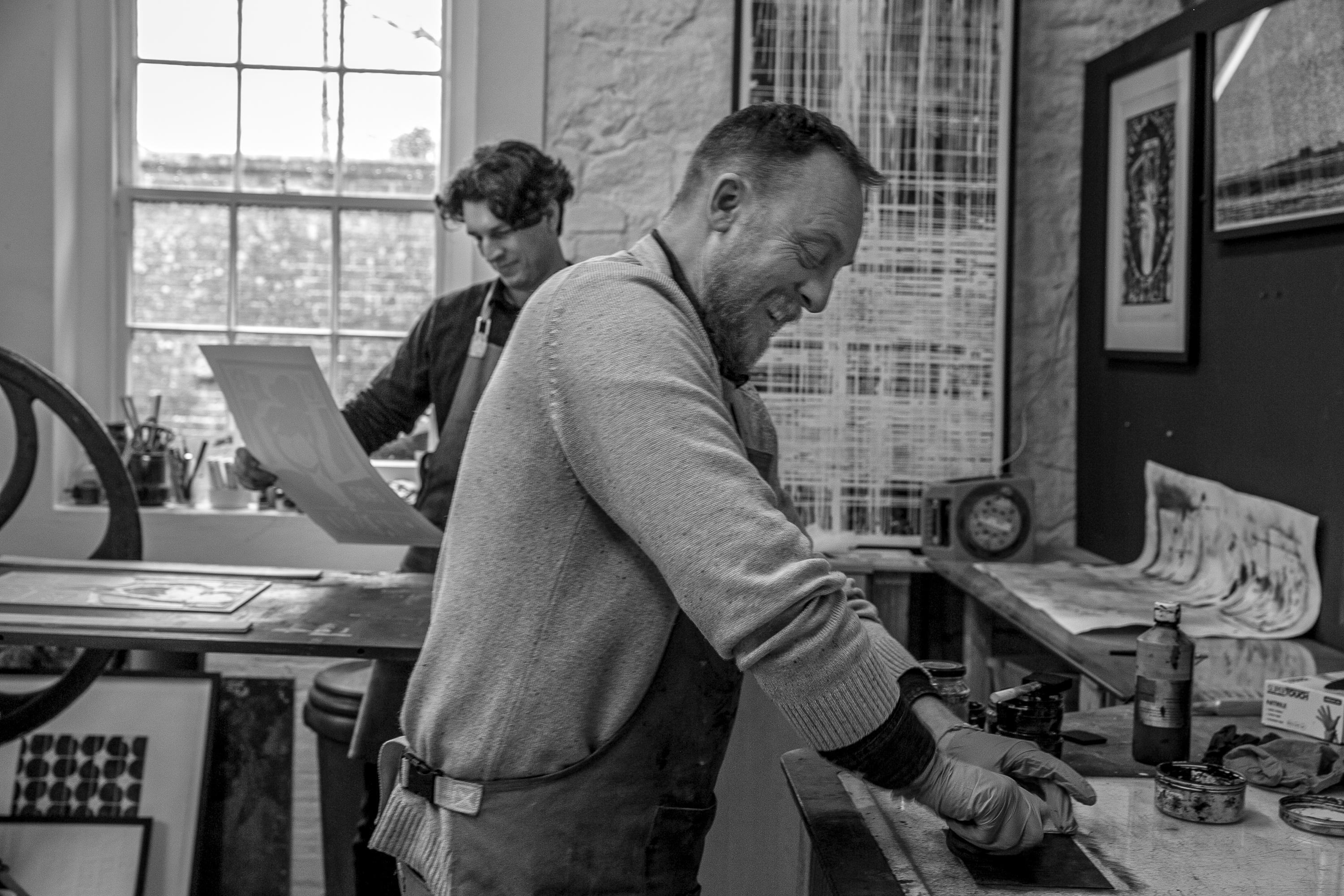 Printmaking workshop etching on aluminium