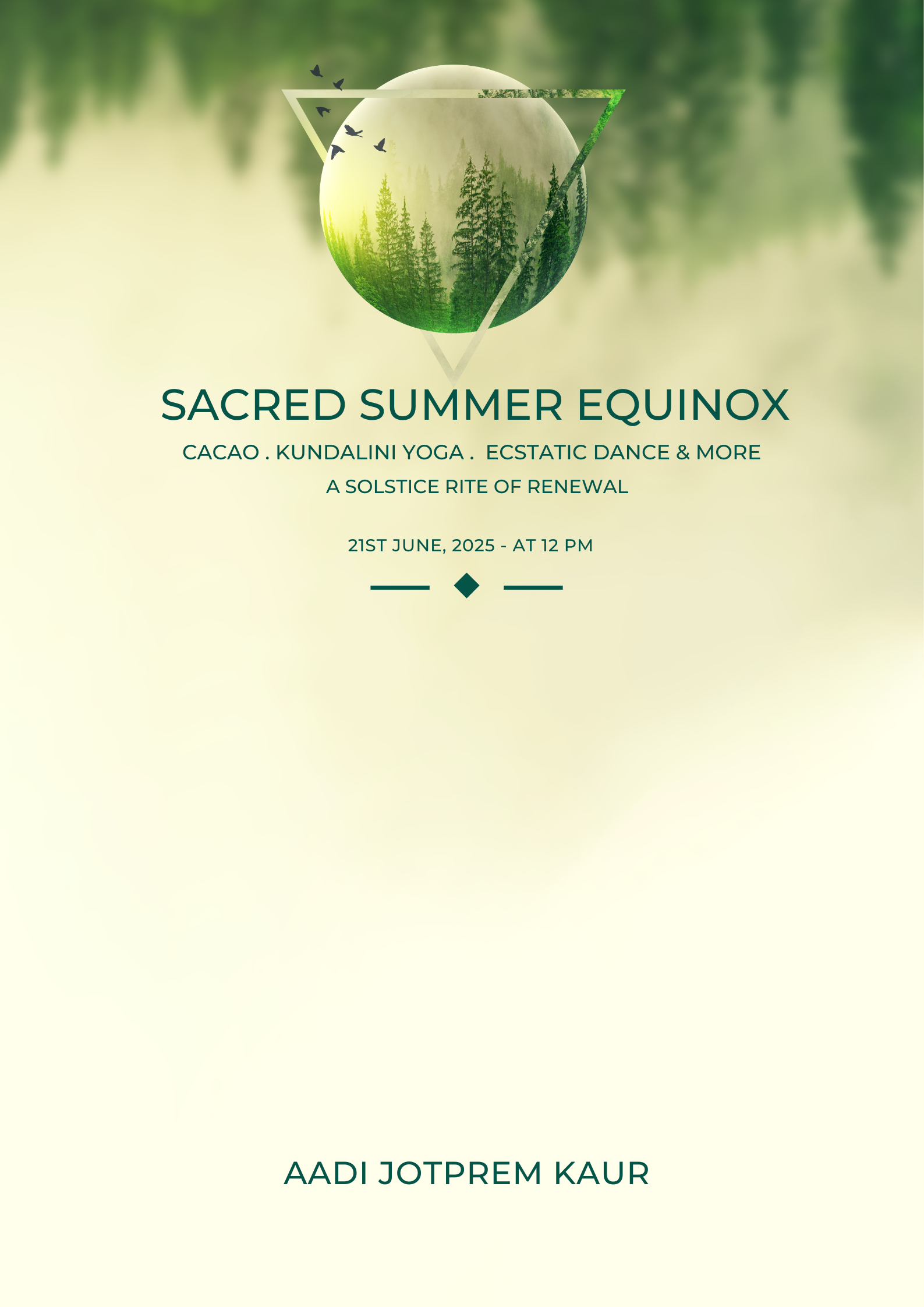 Summer Equinox   Kundalini Yoga   Cacao Ceremony   Ecstatic Dance